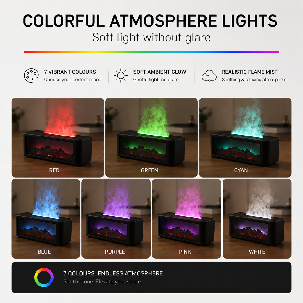 The “CozyBlaze” Aroma Diffuser with fireplace effect